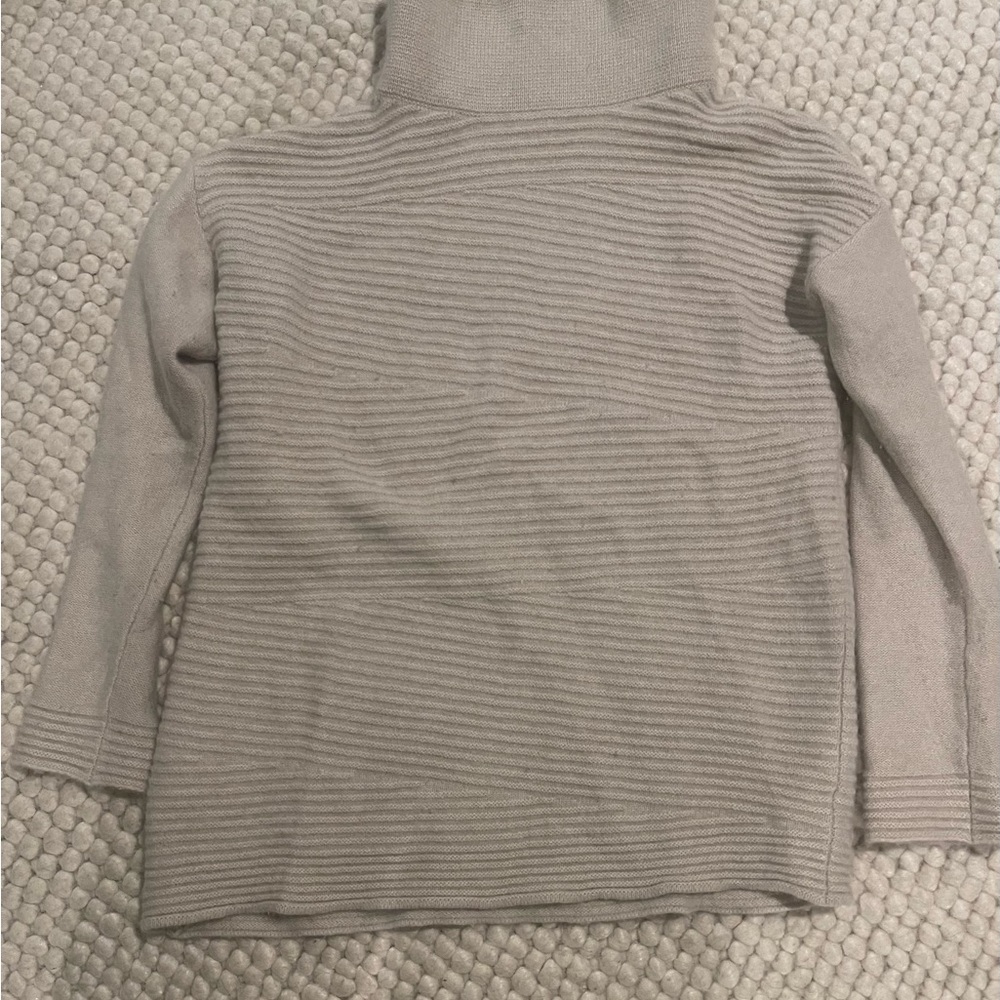 Talbots Light Taupe Ribbed Turtleneck Sweater